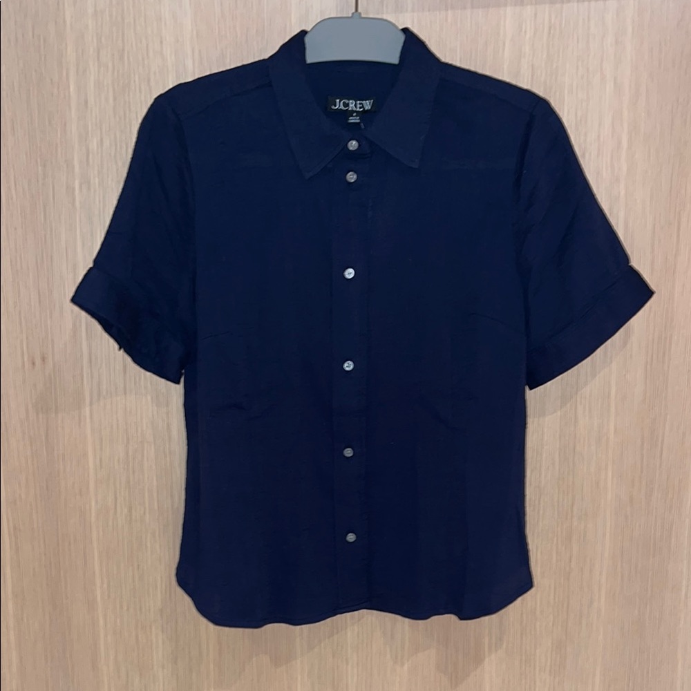 J. Crew Blue Slim-fit button-up in Cotton Gauze